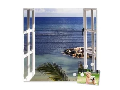 Clearance Banjado Magnettafel 50x50cm Magnetwand Weiß Aus Metall Magnetpinnwand Pinnwand Inkl. 4 Magnete Motiv Fensterpanorama