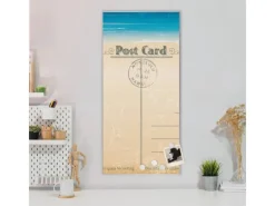 Hot Banjado Magnettafel 37x78cm Magnetwand Silber Aus Metall Magnetpinnwand Pinnwand Inkl. 4 Magnete Motiv Postkarte