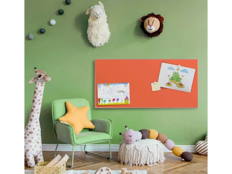 Best Banjado Magnettafel 78x37cm Magnetwand Silber Aus Metall Magnetpinnwand Pinnwand Inkl. 4 Magnete Motiv Orange