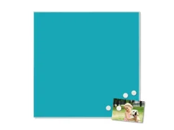 Banjado Magnettafel 50x50cm Magnetwand Weiß Aus Metall Magnetpinnwand Pinnwand Inkl. 4 Magnete Motiv Türkis