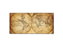 Banjado Magnettafel 78x37cm Magnetwand Schwarz Aus Metall Magnetpinnwand Pinnwand Inkl. 4 Magnete Motiv Sieben Weltmeere