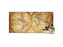 Banjado Magnettafel 78x37cm Magnetwand Schwarz Aus Metall Magnetpinnwand Pinnwand Inkl. 4 Magnete Motiv Sieben Weltmeere