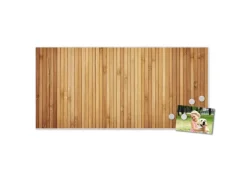 Banjado Magnettafel 78x37cm Magnetwand Weiß Aus Metall Magnetpinnwand Pinnwand Inkl. 4 Magnete Motiv Bambusholz