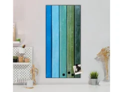 Banjado Magnettafel 37x78cm Magnetwand Schwarz Aus Metall Magnetpinnwand Pinnwand Inkl. 4 Magnete Motiv Regenbogenfarben