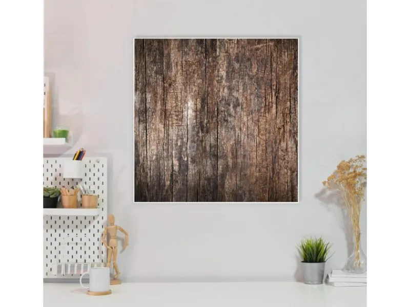 Banjado Magnettafel 50x50cm Magnetwand Weiß Aus Metall Magnetpinnwand Pinnwand Inkl. 4 Magnete Motiv Altes Holz