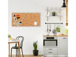 Banjado Magnettafel 78x37cm Magnetwand Weiß Aus Metall Magnetpinnwand Pinnwand Inkl. 4 Magnete Motiv Kork