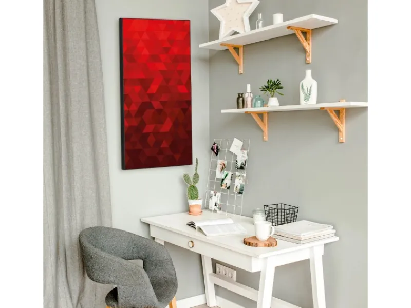 Online Banjado Magnettafel 37x78cm Magnetwand Schwarz Aus Metall Magnetpinnwand Pinnwand Inkl. 4 Magnete Motiv Dreiecke Rot