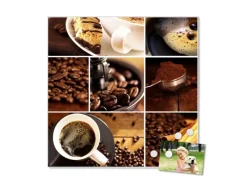 Banjado Magnettafel 50x50cm Magnetwand Weiß Aus Metall Magnetpinnwand Pinnwand Inkl. 4 Magnete Motiv Kaffee&Schokolade