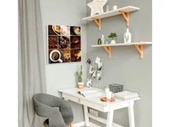 Banjado Magnettafel 50x50cm Magnetwand Weiß Aus Metall Magnetpinnwand Pinnwand Inkl. 4 Magnete Motiv Kaffee&Schokolade