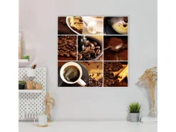 Banjado Magnettafel 50x50cm Magnetwand Weiß Aus Metall Magnetpinnwand Pinnwand Inkl. 4 Magnete Motiv Kaffee&Schokolade