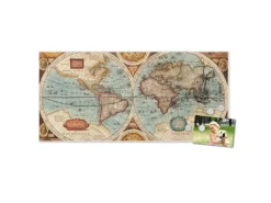 Banjado Magnettafel 78x37cm Magnetwand Weiß Aus Metall Magnetpinnwand Pinnwand Inkl. 4 Magnete Motiv Historische Weltkarte