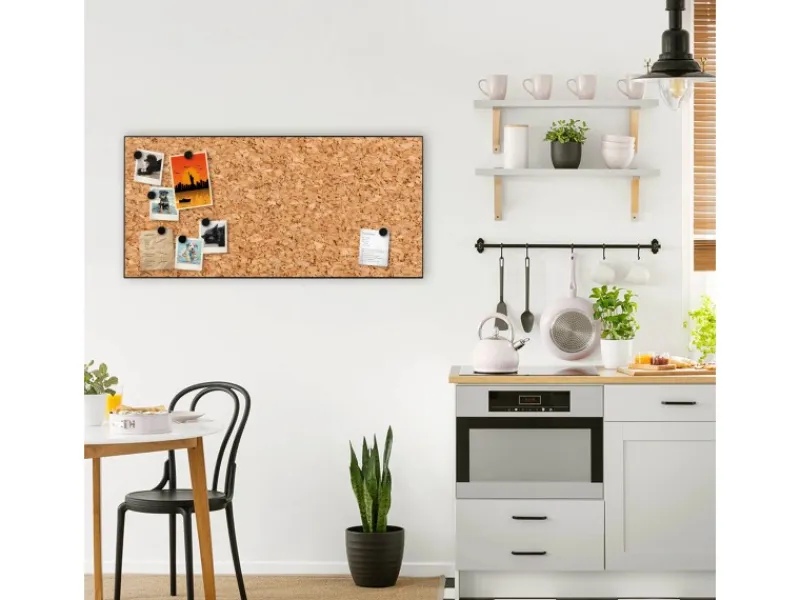 Best Banjado Magnettafel 78x37cm Magnetwand Schwarz Aus Metall Magnetpinnwand Pinnwand Inkl. 4 Magnete Motiv Kork