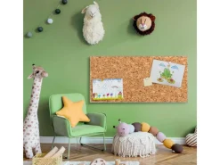 Banjado Magnettafel 78x37cm Magnetwand Silber Aus Metall Magnetpinnwand Pinnwand Inkl. 4 Magnete Motiv Kork