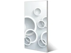 Banjado Magnettafel 37x78cm Magnetwand Silber Aus Metall Magnetpinnwand Pinnwand Inkl. 4 Magnete Motiv Weiße Ringe