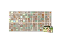 Hot Banjado Magnettafel 78x37cm Magnetwand Weiß Aus Metall Magnetpinnwand Pinnwand Inkl. 4 Magnete Motiv Grüne Fliesen