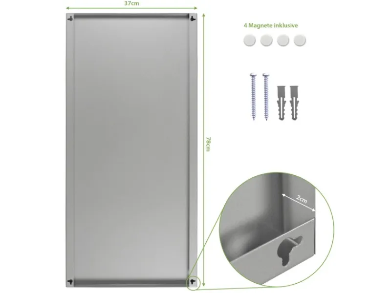 Discount Banjado Magnettafel 37x78cm Magnetwand Silber Aus Metall Magnetpinnwand Pinnwand Inkl. 4 Magnete Motiv Steine&Relax