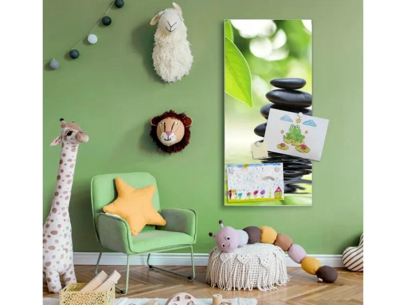 Discount Banjado Magnettafel 37x78cm Magnetwand Silber Aus Metall Magnetpinnwand Pinnwand Inkl. 4 Magnete Motiv Steine&Relax