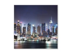 New Banjado Magnettafel 50x50cm Magnetwand Weiß Aus Metall Magnetpinnwand Pinnwand Inkl. 4 Magnete Motiv New York