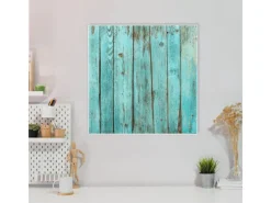 Sale Banjado Magnettafel 50x50cm Magnetwand Weiß Aus Metall Magnetpinnwand Pinnwand Inkl. 4 Magnete Motiv Blaues Holz