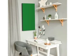 Banjado Magnettafel 37x78cm Magnetwand Schwarz Aus Metall Magnetpinnwand Pinnwand Inkl. 4 Magnete Motiv Grün