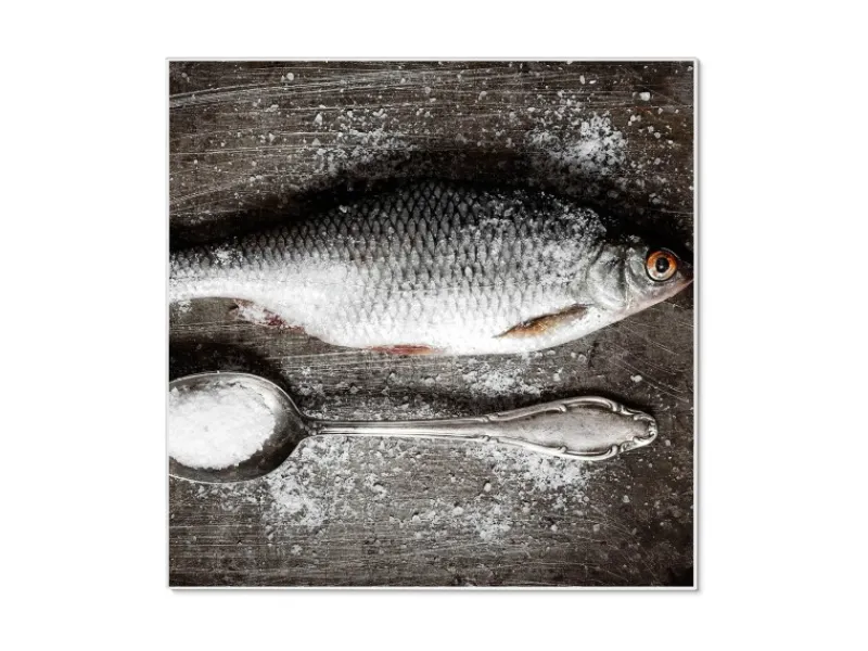 Online Banjado Magnettafel 50x50cm Magnetwand Weiß Aus Metall Magnetpinnwand Pinnwand Inkl. 4 Magnete Motiv Fisch Und Salz