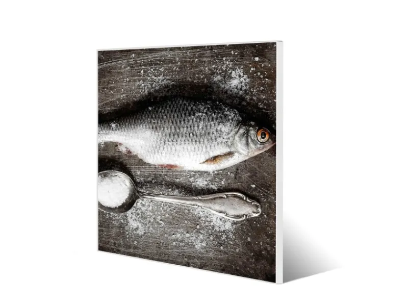 Online Banjado Magnettafel 50x50cm Magnetwand Weiß Aus Metall Magnetpinnwand Pinnwand Inkl. 4 Magnete Motiv Fisch Und Salz