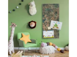 Banjado Magnettafel 37x78cm Magnetwand Silber Aus Metall Magnetpinnwand Pinnwand Inkl. 4 Magnete Motiv Kupfer Patina