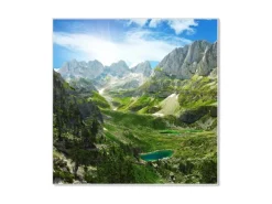 Online Banjado Magnettafel 50x50cm Magnetwand Weiß Aus Metall Magnetpinnwand Pinnwand Inkl. 4 Magnete Motiv Bergsee Alpen