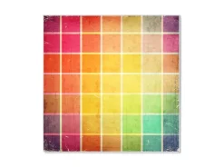 Banjado Magnettafel 50x50cm Magnetwand Weiß Aus Metall Magnetpinnwand Pinnwand Inkl. 4 Magnete Motiv Bunte Glasbausteine