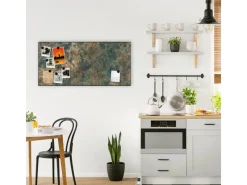 Banjado Magnettafel 78x37cm Magnetwand Schwarz Aus Metall Magnetpinnwand Pinnwand Inkl. 4 Magnete Motiv Kupfer Patina