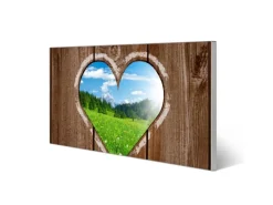 Banjado Magnettafel 78x37cm Magnetwand Silber Aus Metall Magnetpinnwand Pinnwand Inkl. 4 Magnete Motiv Ausblick Mit Herz