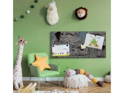 Banjado Magnettafel 78x37cm Magnetwand Schwarz Aus Metall Magnetpinnwand Pinnwand Inkl. 4 Magnete Motiv Wand Mit Zeitungen