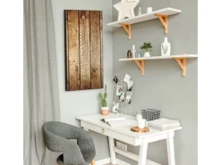 Banjado Magnettafel 37x78cm Magnetwand Schwarz Aus Metall Magnetpinnwand Pinnwand Inkl. 4 Magnete Motiv Geöltes Holz