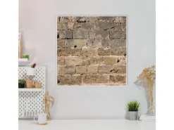 New Banjado Magnettafel 50x50cm Magnetwand Weiß Aus Metall Magnetpinnwand Pinnwand Inkl. 4 Magnete Motiv Steinwand Antik