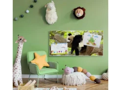 Hot Banjado Magnettafel 78x37cm Magnetwand Weiß Aus Metall Magnetpinnwand Pinnwand Inkl. 4 Magnete Motiv Panda