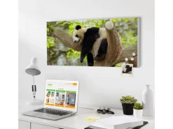 Hot Banjado Magnettafel 78x37cm Magnetwand Weiß Aus Metall Magnetpinnwand Pinnwand Inkl. 4 Magnete Motiv Panda