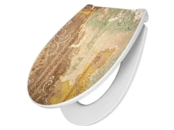 Banjado Premium Toilettendeckel Mit Absenkautomatik WC-Sitz Soft Close Hygienischer Klodeckel Duroplast Mit Motiv Alte Tapeten