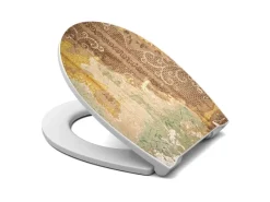 Banjado Premium Toilettendeckel Mit Absenkautomatik WC-Sitz Soft Close Hygienischer Klodeckel Duroplast Mit Motiv Alte Tapeten