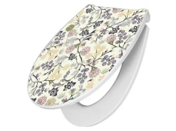 Banjado Premium Toilettendeckel Mit Absenkautomatik WC-Sitz Soft Close Hygienischer Klodeckel Duroplast Mit Motiv Florale Tapete