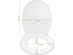 Banjado Toilettendeckel Mit Absenkautomatik WC-Sitz Soft Close Weiß Hygienischer Duroplast Leichte Montage Mit Motiv Mosaik Blau