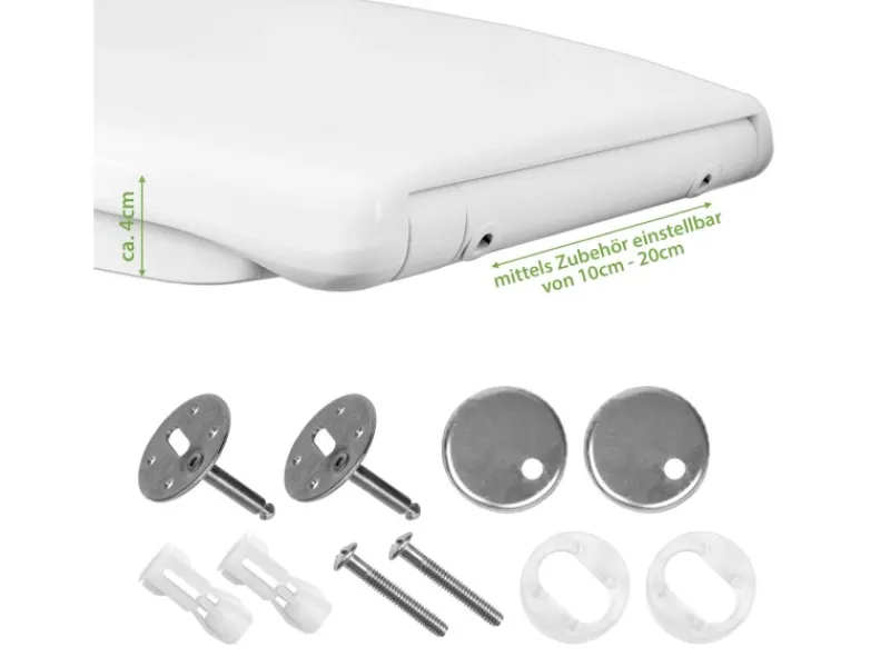 Banjado Toilettendeckel Mit Absenkautomatik WC-Sitz Soft Close Weiß Hygienischer Duroplast Leichte Montage Mit Motiv Mosaik Blau