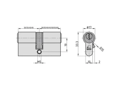 Online Basi - V50 - Profil-Doppelzylinder - 30/40 mm - Verschiedenschließend