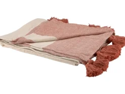 Baumwoll-Decke Ancient Secrets 140 cm x 180 cm Off-Weiß-Terracotta