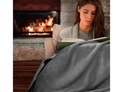 Clearance Beautissu Alina Decke 150x200cm Hellgrau/Hellgrau