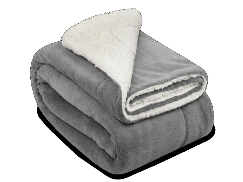 Beautissu Alina Decke 150x200cm Hellgrau/Weiß