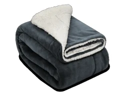 Beautissu Alina Decke 150x200cm Anthrazit/Weiß