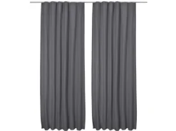 Best Beautissu Amelie TK Vorhang mit Kräuselband 140x245cm 2tlg Anthrazit