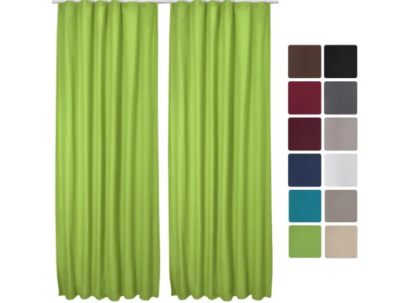 Discount Beautissu Amelie TK Vorhang mit Kräuselband 140x245cm 2tlg Grün