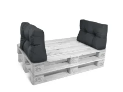 Hot Beautissu ECO Style Palettenkissen Rücken 60x40x10cm 2tlg Graphitgrau