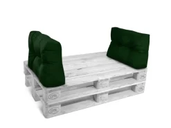 Outlet Beautissu ECO Style Palettenkissen Rücken 60x40x10cm 2tlg Dunkelgrün